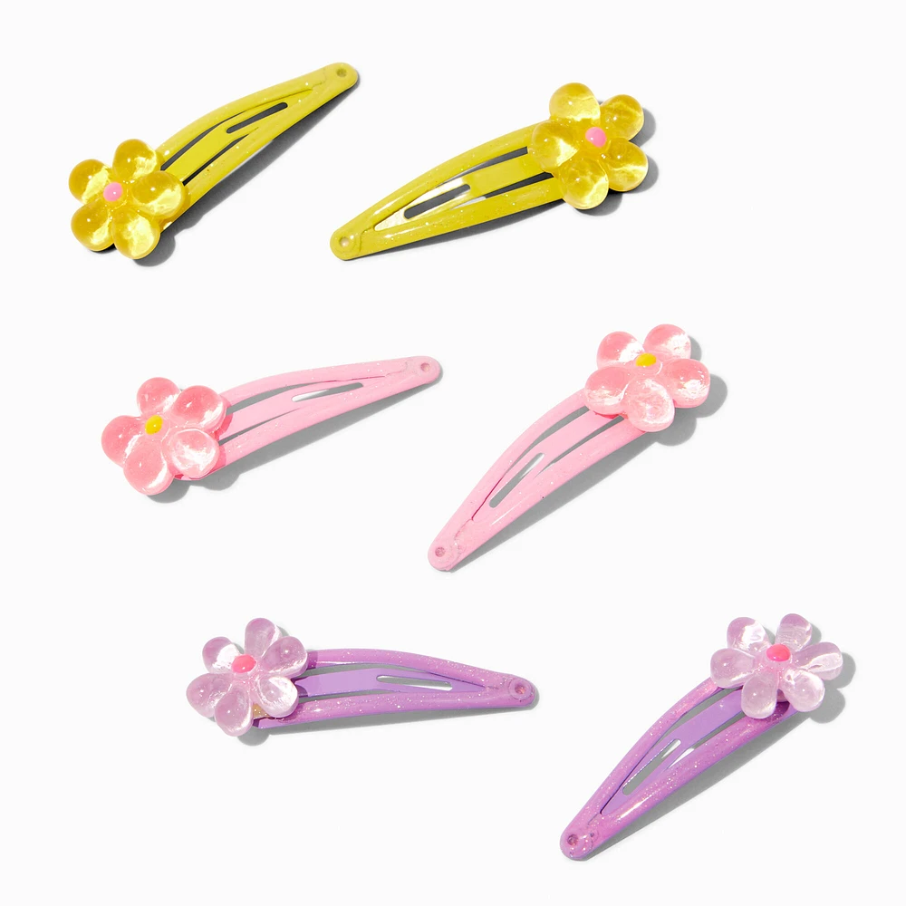 Claire's Club Pastel Daisy Snap Hair Clips - 6 Pack