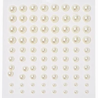 White Pearl Hair Gems - 80 Pack