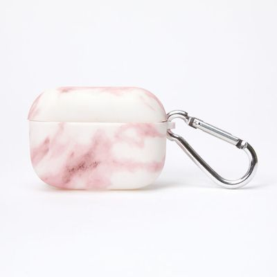 Pink Marble Silicone Earbud Case Cover - Compatible With Apple AirPods pro®