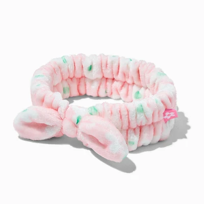 Pink Daisy Furry Makeup Bow Headwrap