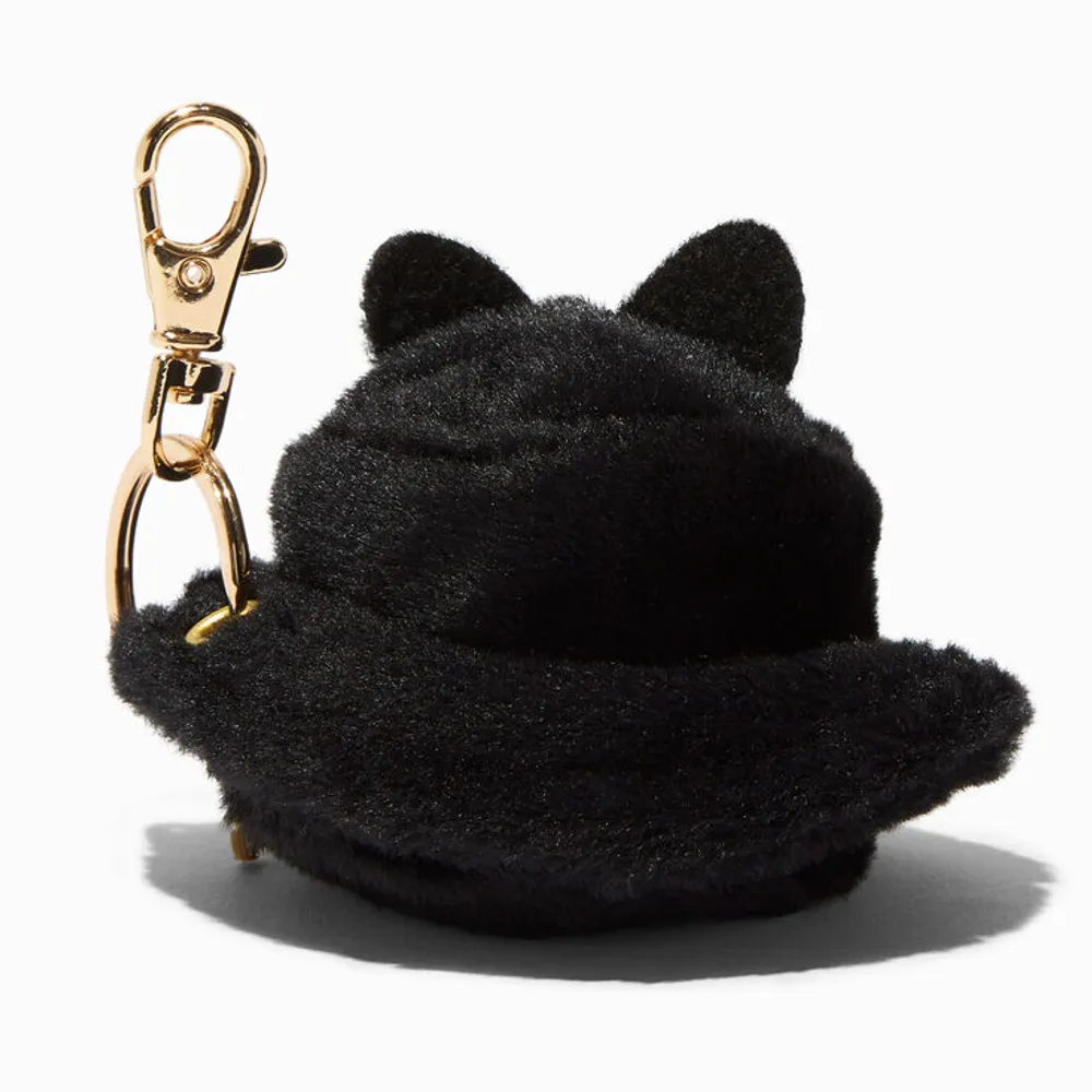 Claire's Black Cat Bucket Hat Keyring