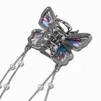 Silver Butterfly Dangle Hair Claw