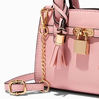 Light Pink Tassel Small Crossbody Satchel