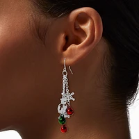 Snowman & Snowflake Linear Drop Earrings