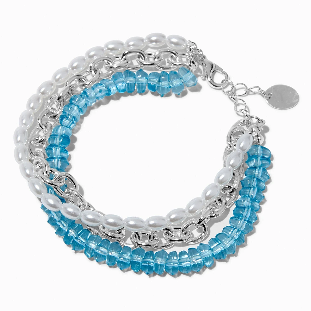 Blue Mermaid Pearl Multi-Strand Bracelet