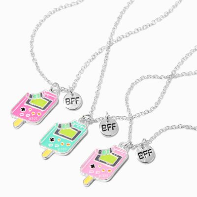 Best Friends Glow-In-The-Dark Video Game Ice Cream Pendant Necklaces - 3 Pack
