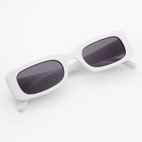 Rectangular Retro Sunglasses - White