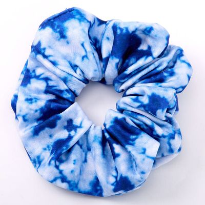 Medium Tie Dye Hair Scrunchie - Blue