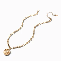 Gold-tone Chain Sun & Moon Pendant Necklace
