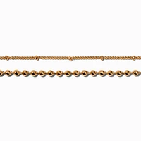 Gold-tone Ball Chain Anklets - 2 Pack
