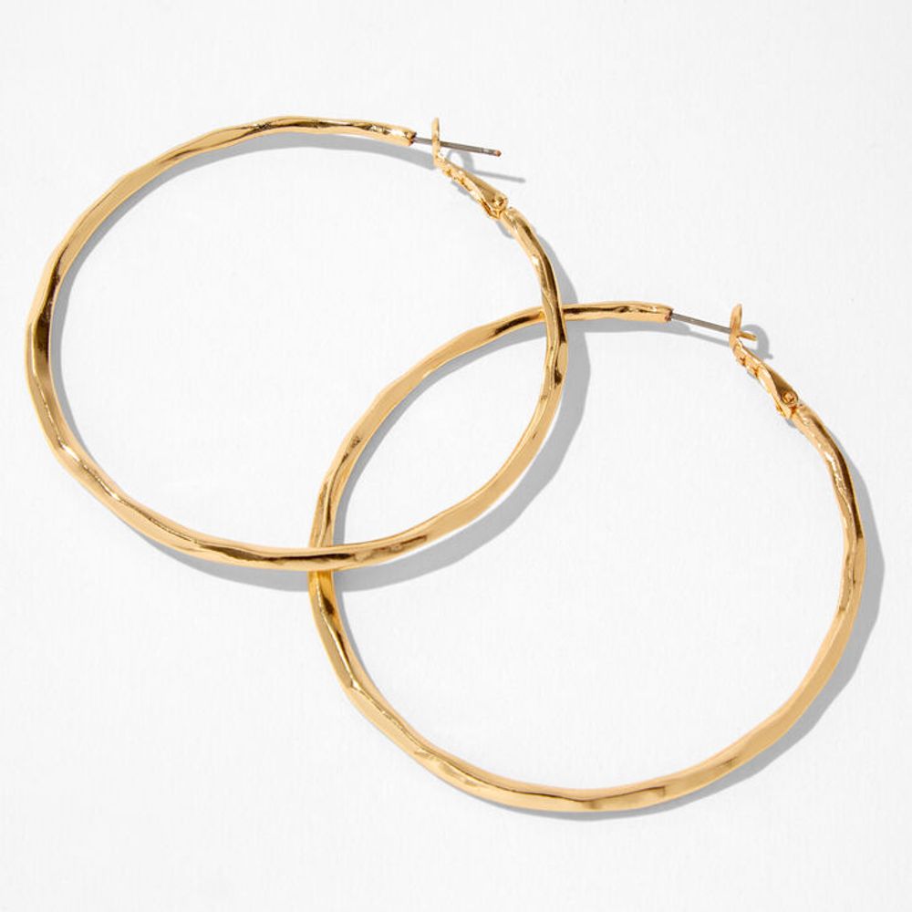 9ct Yellow Gold 80mm Plain Hoop Earrings  Grahams Jewellers