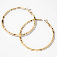 Gold 80MM Molten Hoop Earrings