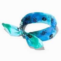 Blue & Green Tie Dye Bandana Headwrap