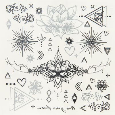 Lotus Temporary Tattoos - 1 Sheet