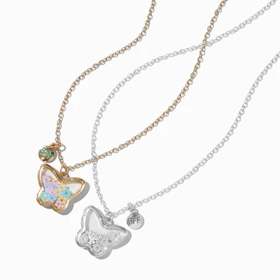 Best Friends Shaker Butterfly Pendant Necklaces - 2 Pack