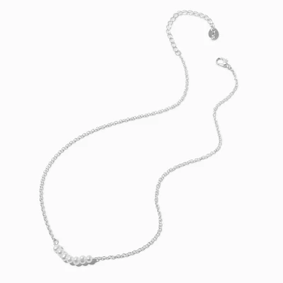 Silver-tone Faux Freshwater Pearl Pendant Necklace