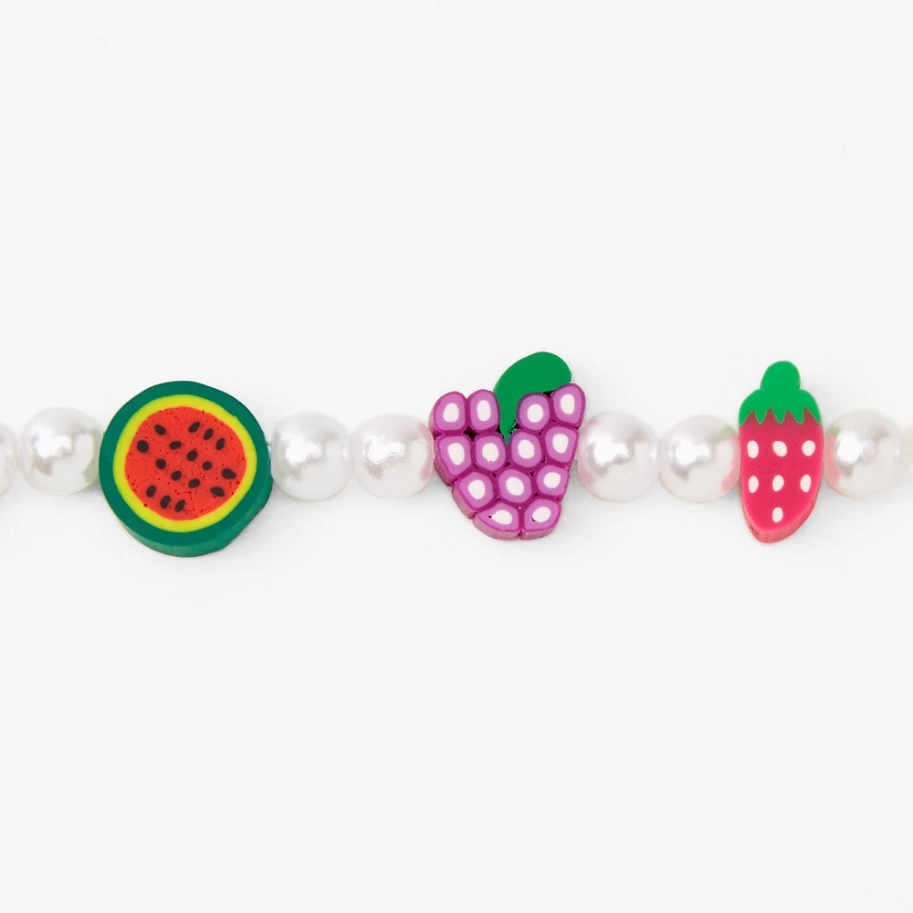 Fruit Beaded Pearl Stretch Bracelet