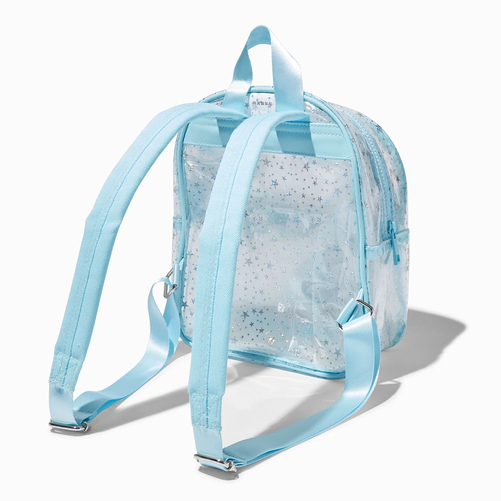 Disney Stitch Clear Glitter Stars Backpack