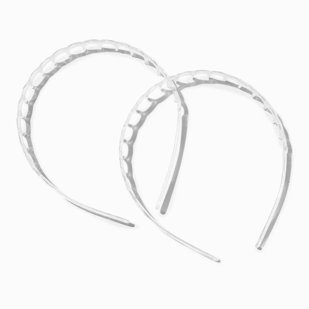 Clear Scalloped Headbands - 2 Pack