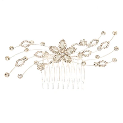 Rhinestone Flower Vine Hair Comb