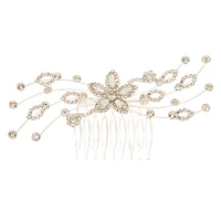 Rhinestone Flower Vine Hair Comb