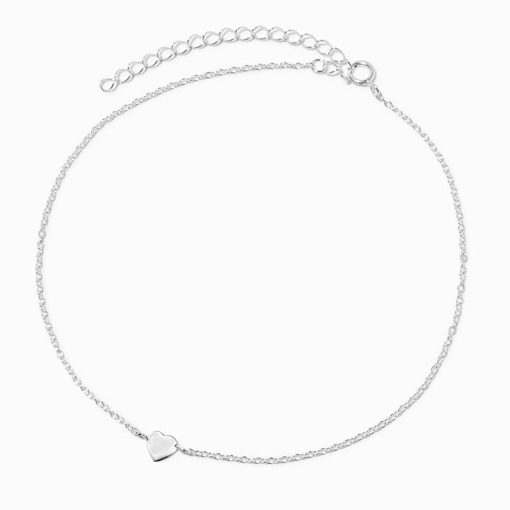 C LUXE by Claire's Sterling Silver Heart Anklet