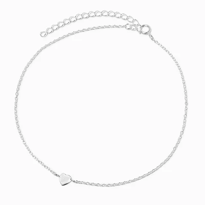 C LUXE by Claire's Sterling Silver Heart Anklet