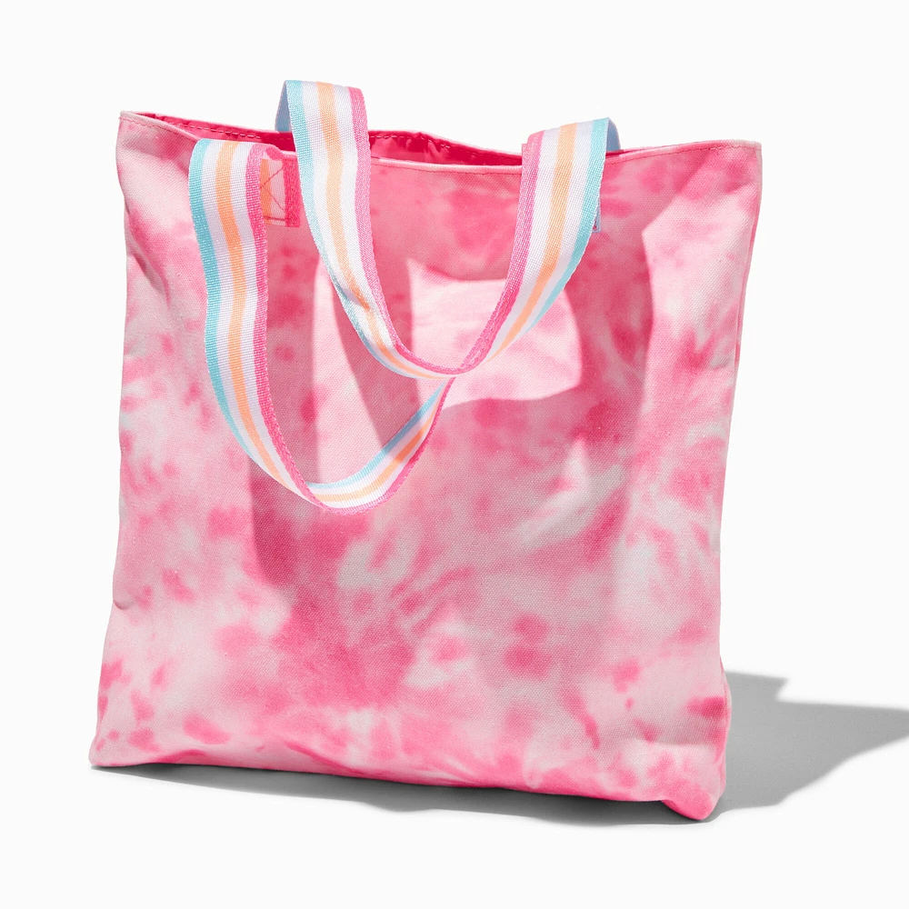 Claire's Club Ice Cream Pink Tie Dye Tote Bag