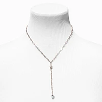 Gold Paperclip Cubic Zirconia Y-Neck Necklace