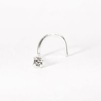 Silver 22G Classic Crystal Nose Stud