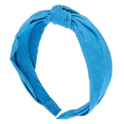 Denim Knotted Headband - Blue