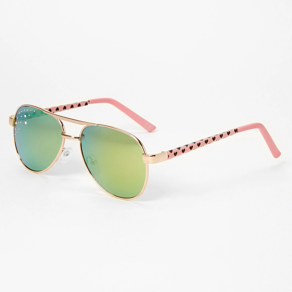 Claire's Club Pink Heart Ombré Lens Heart Sunglasses