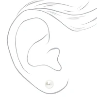 Silver-tone Pearl 6MM Stud Earrings