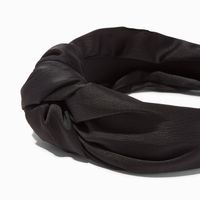 Black Satin Knotted Headband