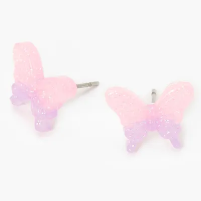 Pastel Ombre Glow In the Dark Butterfly Stud Earrings