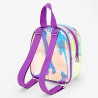 Claire's Club Purple Transparent Confetti Animal Pals Mini Backpack