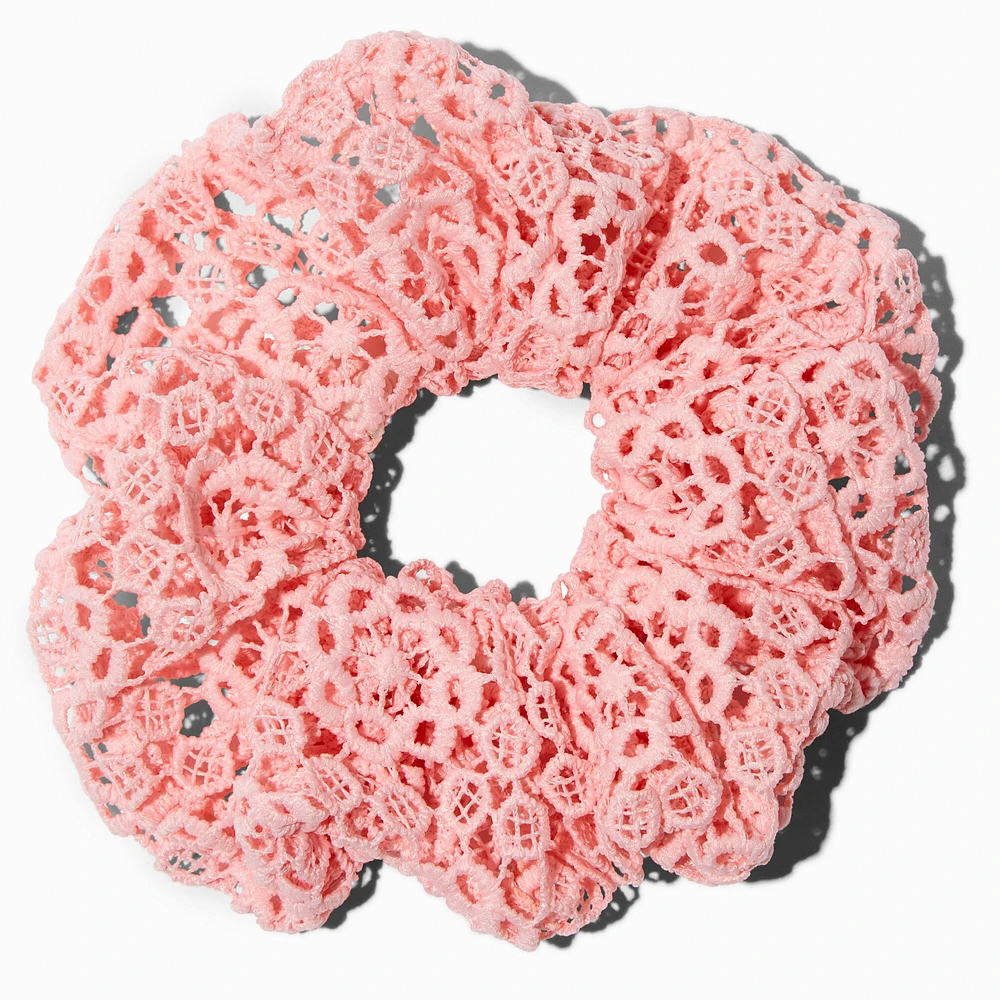 Blush Pink Eyelet Medium Hair Scrunchie