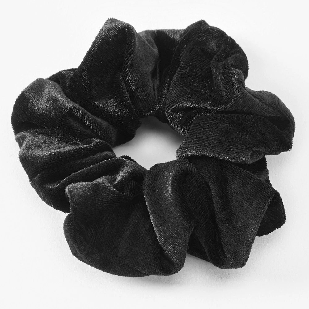 Medium Black Velvet Hair Scrunchie