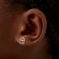 Glitter Hamburger Stud Earrings