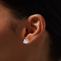 Sterling Silver Hello Kitty® Pavé Crystal Stud Earrings