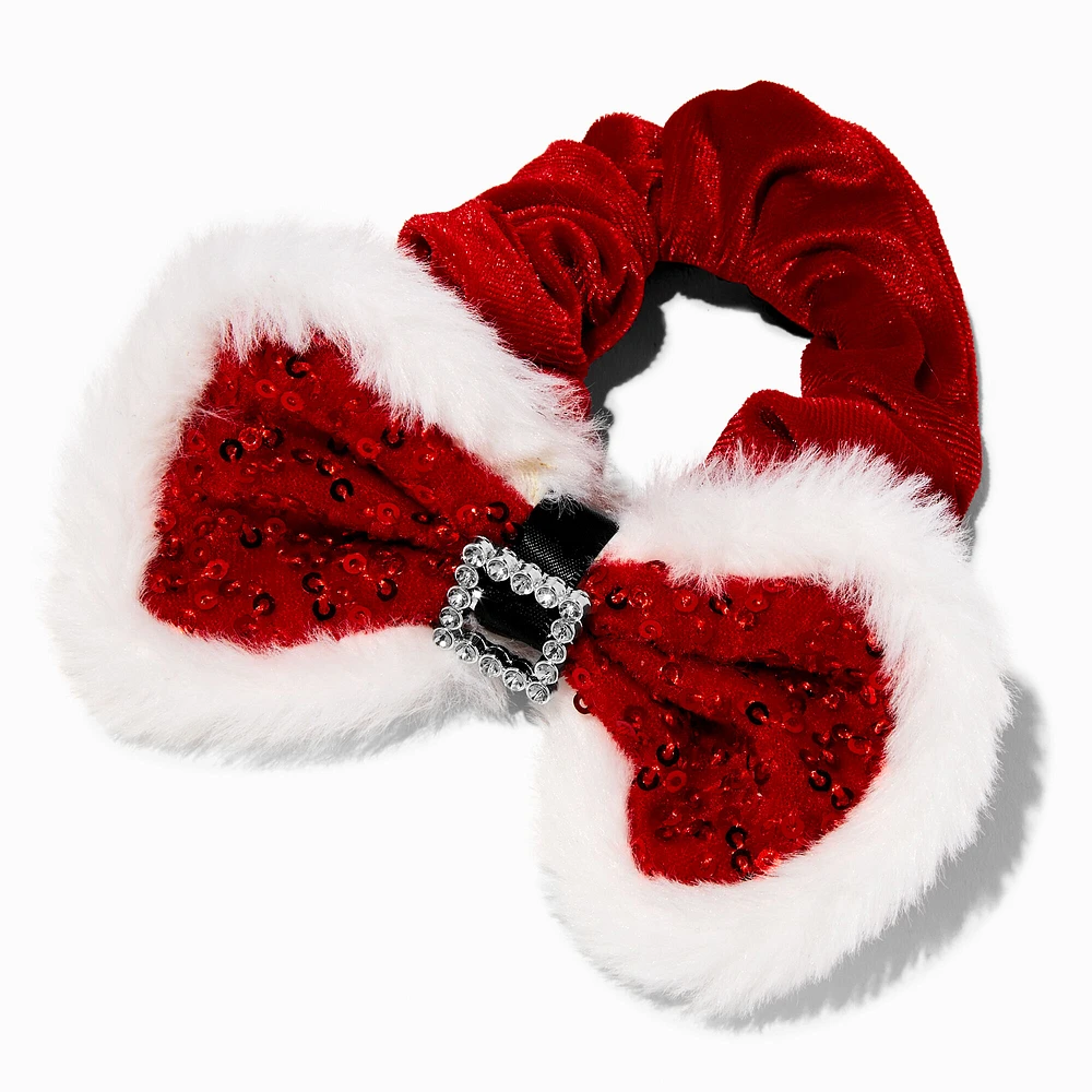 Santa Bow Hair Scrunchie