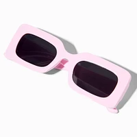 Baby Pink Chunky Rectangle Sunglasses