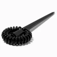 Black Spiral Hair Tie with Attached Hair Stick