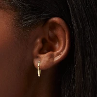 Gold-tone Squared 15mm Hoop Earrings