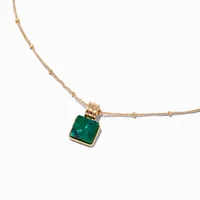 Green Square Pendant Necklace