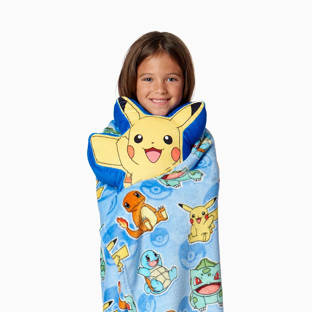 Pokémon™ Pikachu Hugger Pillow & Cute Silk Touch Throw Set (ds)