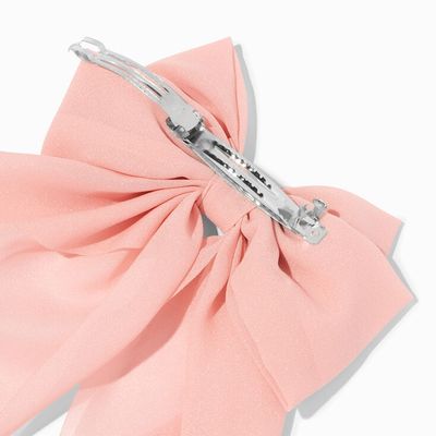 Blush Pink Bow Long Tail Barrette Hair Clip