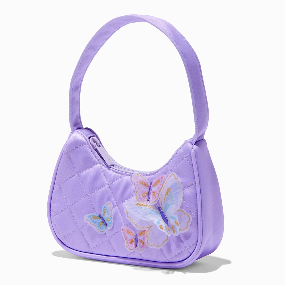 Claire's Club Lilac Butterfly Shoulder Bag