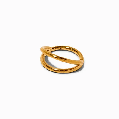 Gold-tone Titanium Double Row 18G Nose Ring