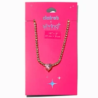 Claire's x Sliving by Paris Hilton Pink Heart Tennis Necklace